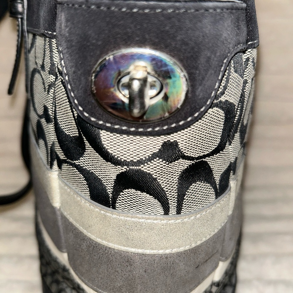 Coach Black and Gray Patterned Tote - Picture 4 of 12